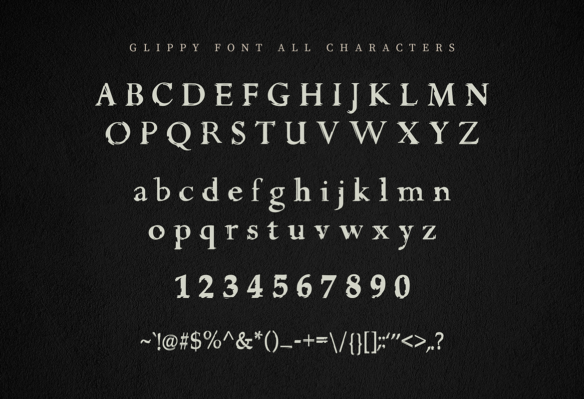 Glippy Industrial Font Glippy Industrial Font
