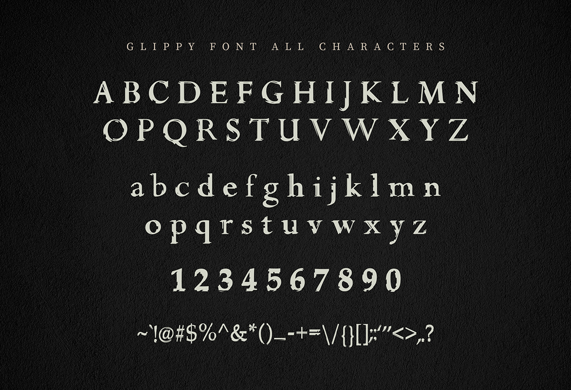 Glippy Industrial Font