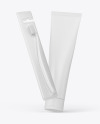 Kraft Toothbrush w/ Matte Cosmetic Tube Mockup