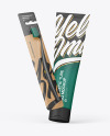 Kraft Toothbrush w/ Matte Cosmetic Tube Mockup