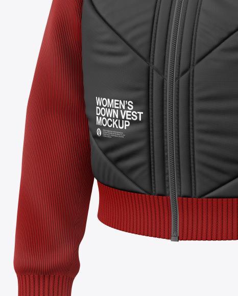 Women's Long Sleeve Down Vest Mockup