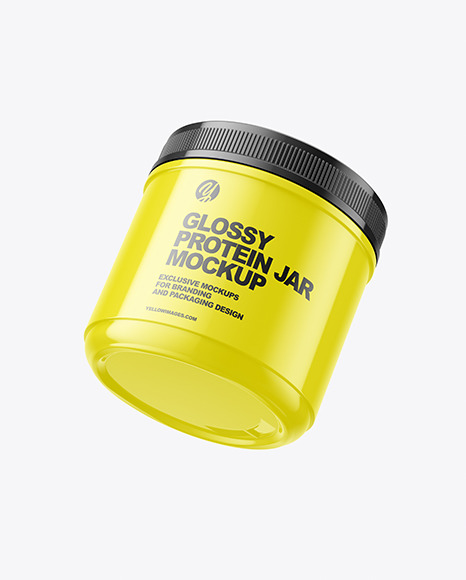 Glossy Protein Jar Mockup