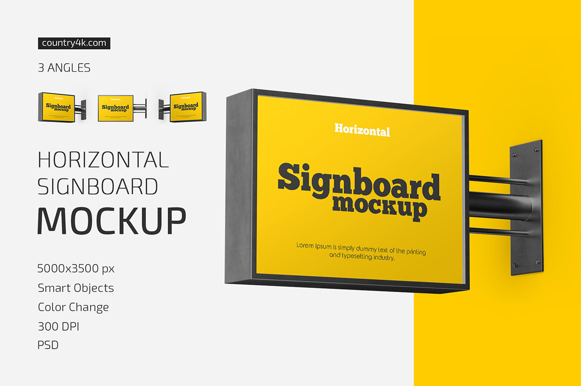 Horizontal Signboard Mockup Set