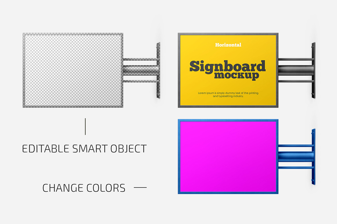 Horizontal Signboard Mockup Set