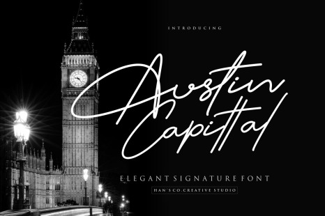 Austin Capittal Font - Handwritten script font