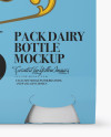 6 Pack Matte Dairy Bottle Mockup - Front View