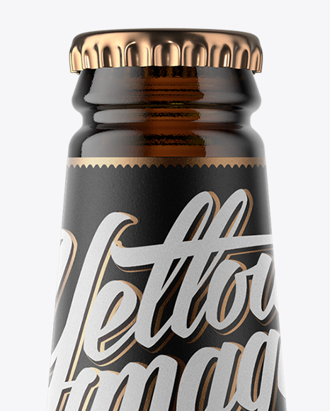 Amber Glass Beer Bottle Mockup Amber Glass Beer Bottle Mockup