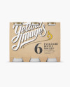 6 Kraft Pack Matte Dairy Bottle Mockup - Front View