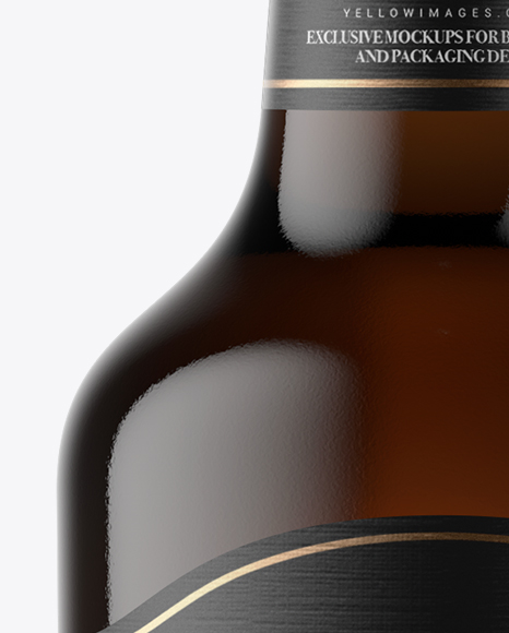 Amber Glass Beer Bottle Mockup