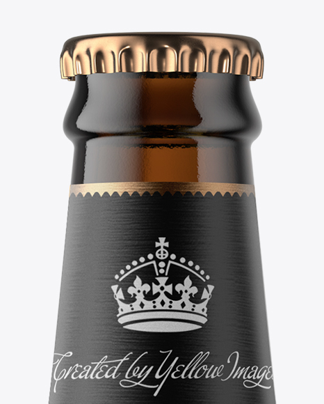 Amber Glass Beer Bottle Mockup