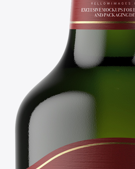 Green Glass Beer Bottle Mockup