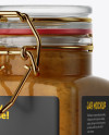 100ml Glass Mustard Jar w/ Clamp Lid Mockup - Halfside View