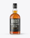 Clear Glass Bottle with Whiskey Mockup