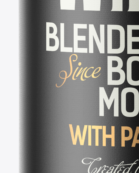 Clear Glass Bottle with Whiskey Mockup