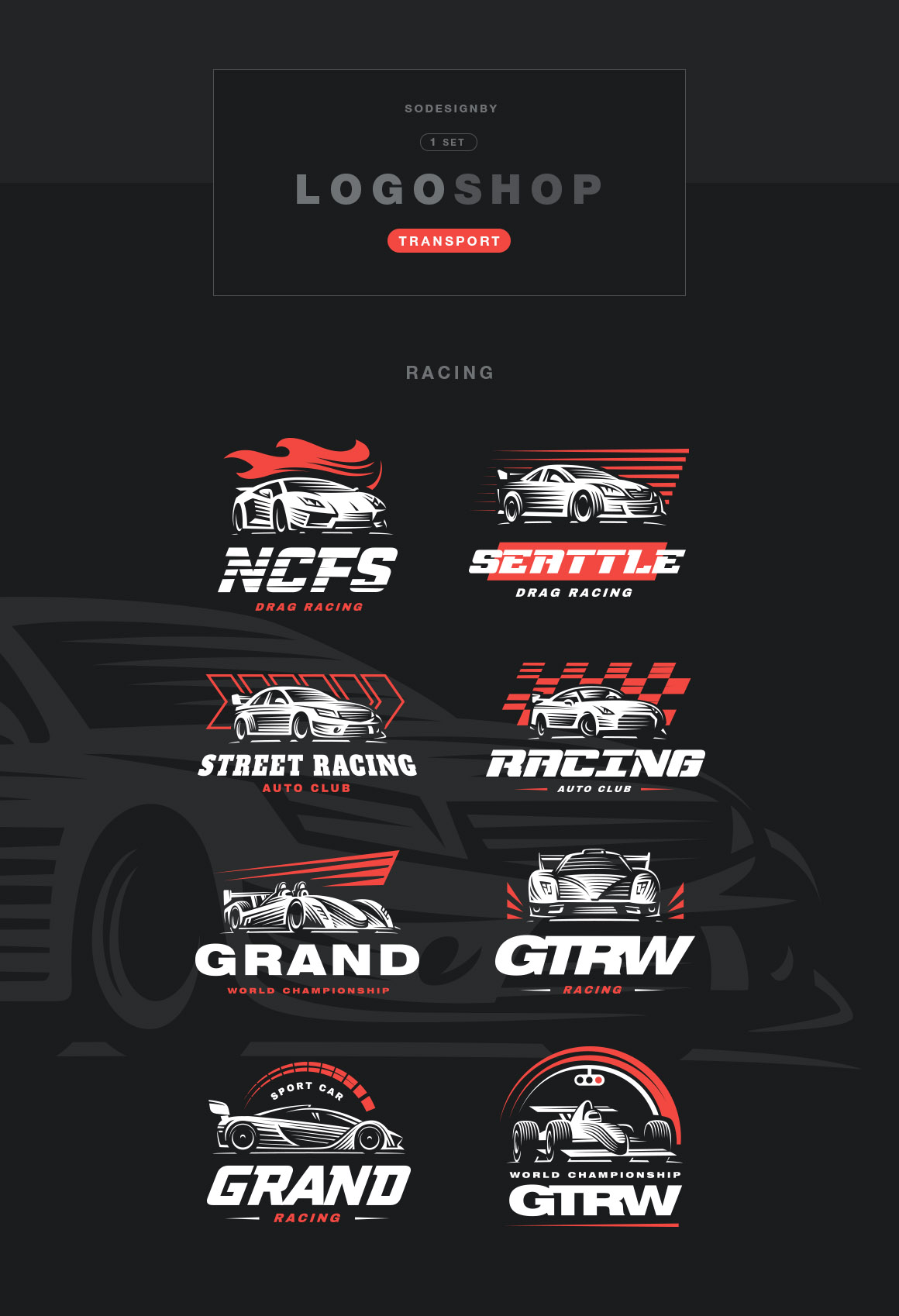 Transport logo set Transport logo set