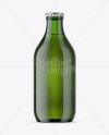 Green Glass Beer Bottle Mockup