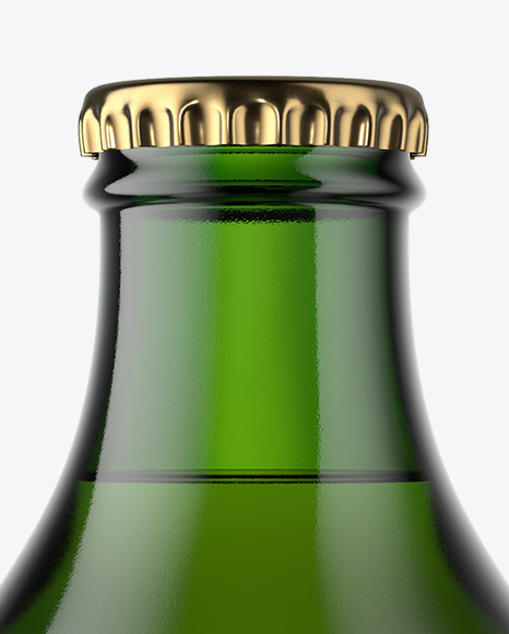 Green Glass Beer Bottle Mockup