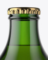 Green Glass Beer Bottle Mockup