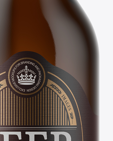 Amber Glass Beer Bottle Mockup