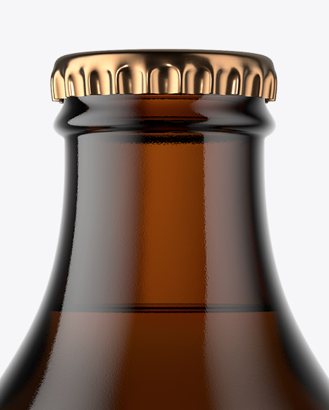 Amber Glass Beer Bottle Mockup