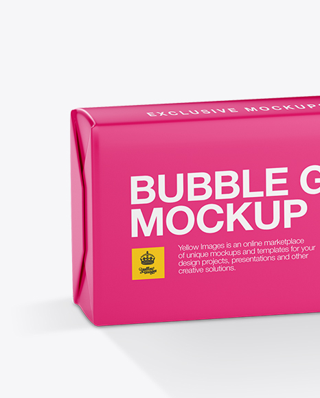 Bubble Gum Pack Mockup - Halfside View