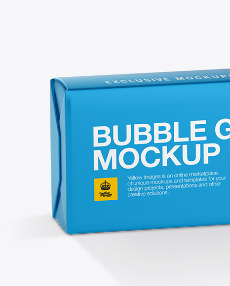 Metallic Bubble Gum Pack Mockup - Halfside View - Free Download Images