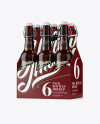 White Paper 6 Pack Amber Bottle Carrier Mockup - Halfside View