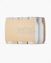 6 Kraft Pack Glossy Dairy Bottle Mockup - Halfside View