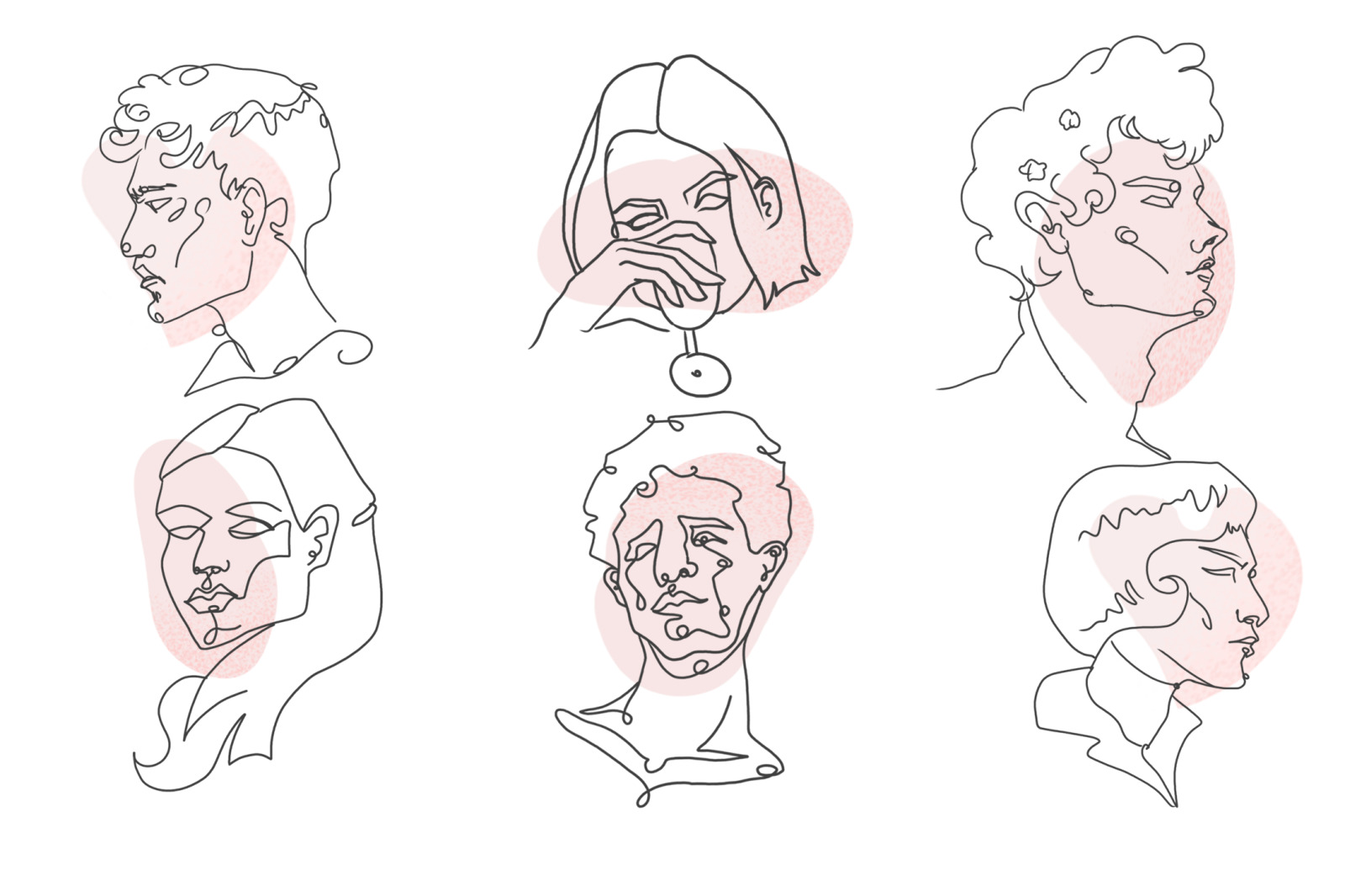 Line art drawings about wine Line art drawings about wine