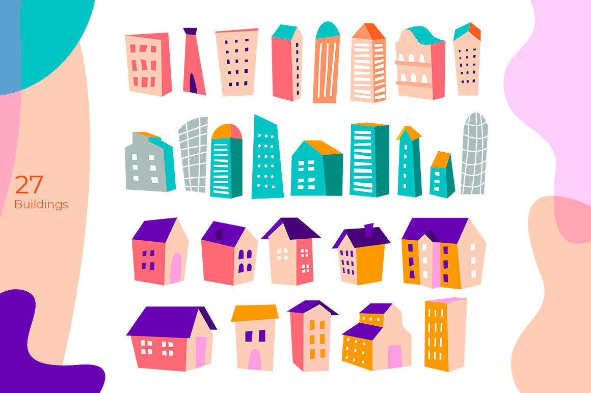 Colorfull cityscape scene creator Colorfull cityscape scene creator
