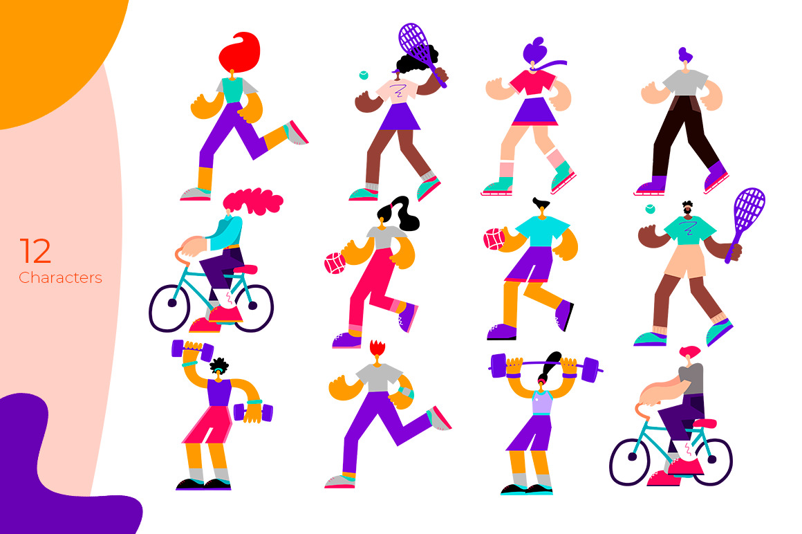 Vector characters outdoor activity