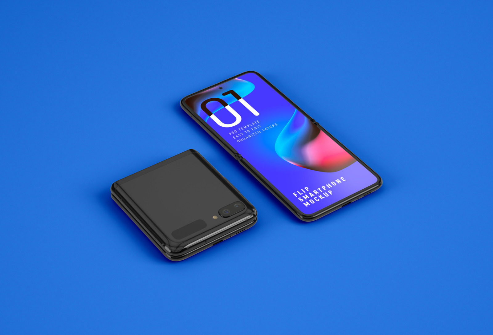 Galaxy Z Flip Mockup | Folding Phone Galaxy Z Flip Mockup | Folding Phone