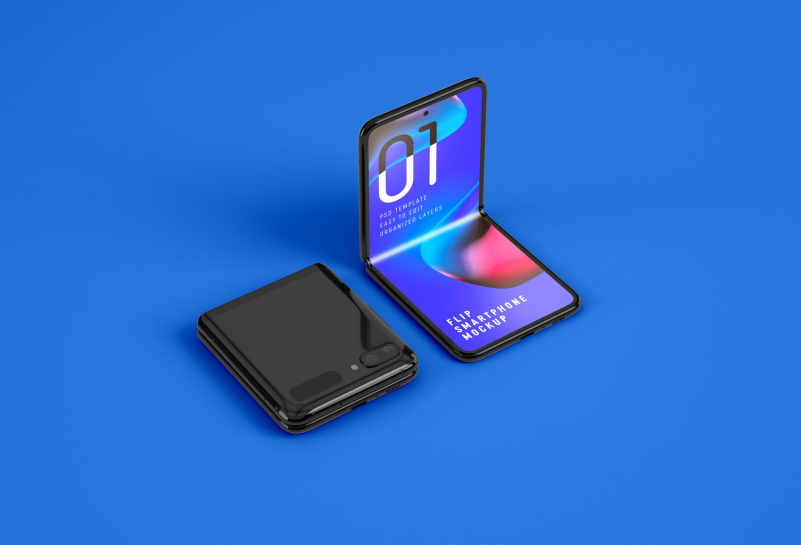 Galaxy Z Flip Mockup | Folding Phone Galaxy Z Flip Mockup | Folding Phone