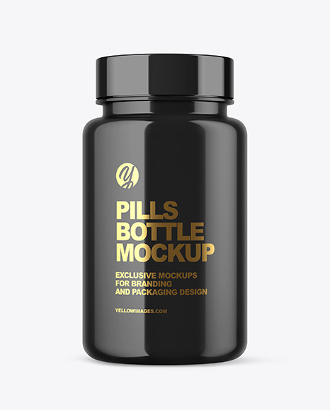 Glossy Pills Bottle Mockup