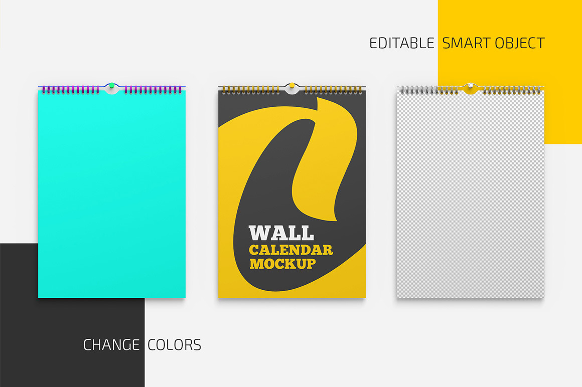Wall Calendar v01 Mockup Set Wall Calendar v01 Mockup Set