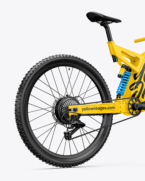 Electric Bike Mockup - Back Half Side View