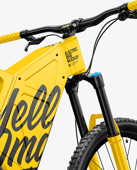 Electric Bike Mockup - Back Half Side View