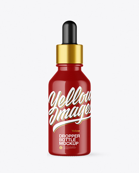 Glossy Plastic Dropper Bottle Mockup