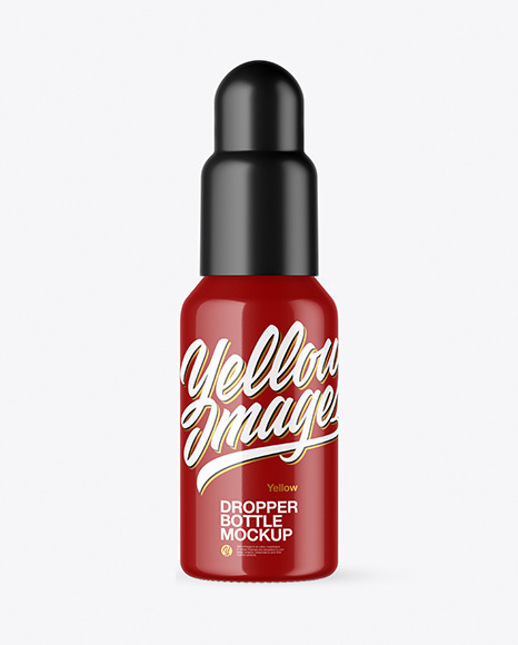 Glossy Plastic Dropper Bottle Mockup