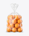 Plastic Bag with Oranges Mockup