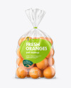 Plastic Bag with Oranges Mockup