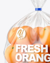 Plastic Bag with Oranges Mockup