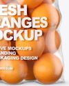 Plastic Bag with Oranges Mockup