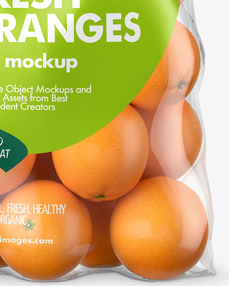 Plastic Bag with Oranges Mockup