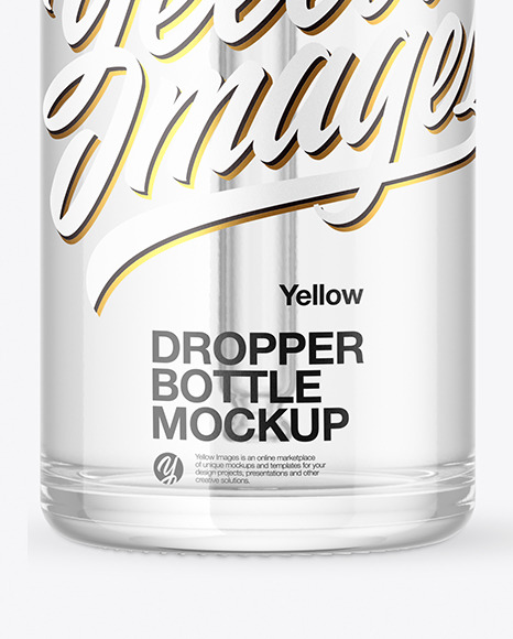 Clear Glass Dropper Bottle Mockup