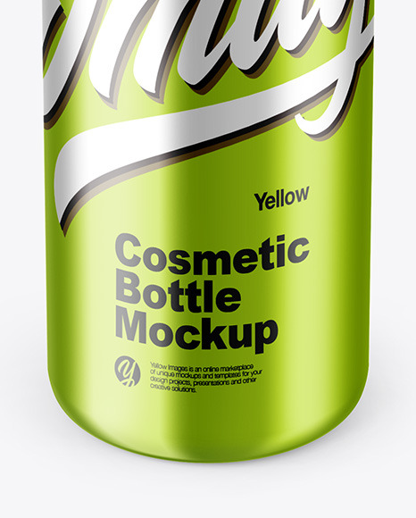 Metallic Cosmetic Bottle Mockup