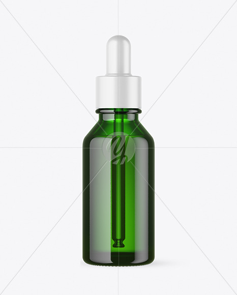 Green Glass Dropper Bottle Mockup