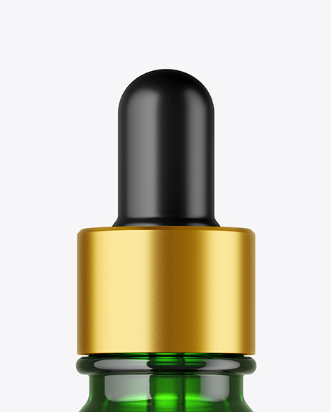 Green Glass Dropper Bottle Mockup