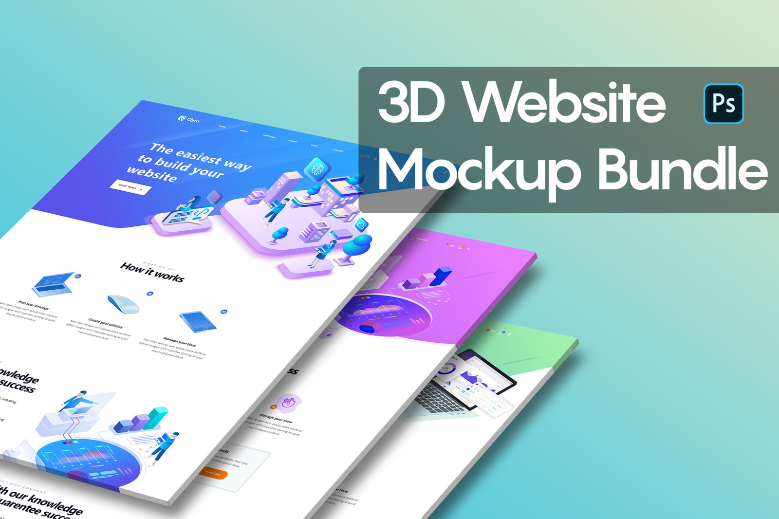 3D Website Mockup Bundle