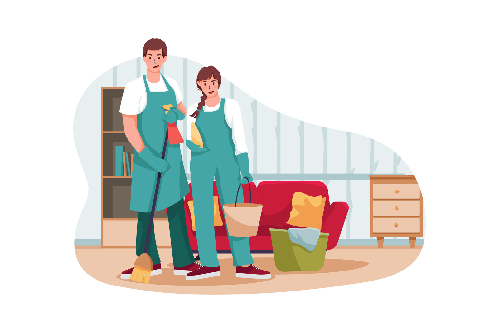 M135_Cleaning service Illustrations M135_Cleaning service Illustrations